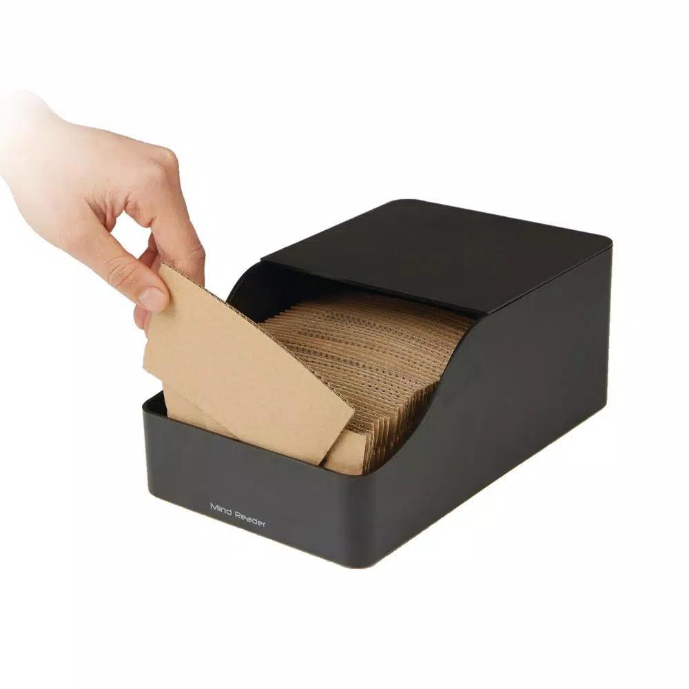 Mind Reader Coffee and Condiment Organizer with Drawer for 36 K-Cups and Sleeve Dispenser, Black