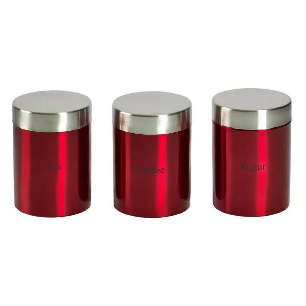 Basic Essentials 3-Piece Stainless Steel Kitchen Canister Set, Copper Finish