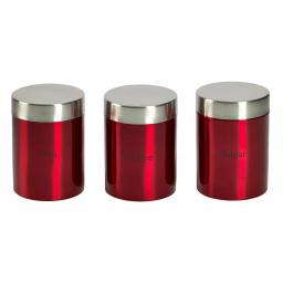 Basic Essentials 3-Piece Stainless Steel Kitchen Canister Set, Copper Finish thumbnail 1