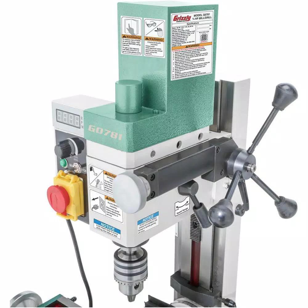 Grizzly Industrial 4 in. x 18 in. 3/4 HP Mill/Drill Press with Digital Readout and Variable Speed