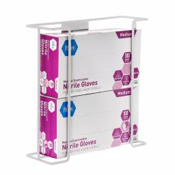 Alpine Industries Double Box Metal Wire Wall Mounted Glove Dispenser, White thumbnail 2