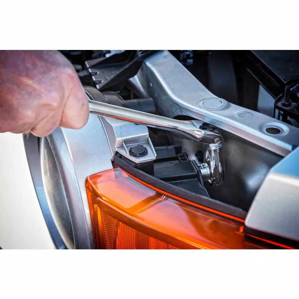 GEARWRENCH 3/8 in. Drive 90-Tooth Locking Flex Head Teardrop Ratchet, 11 in.