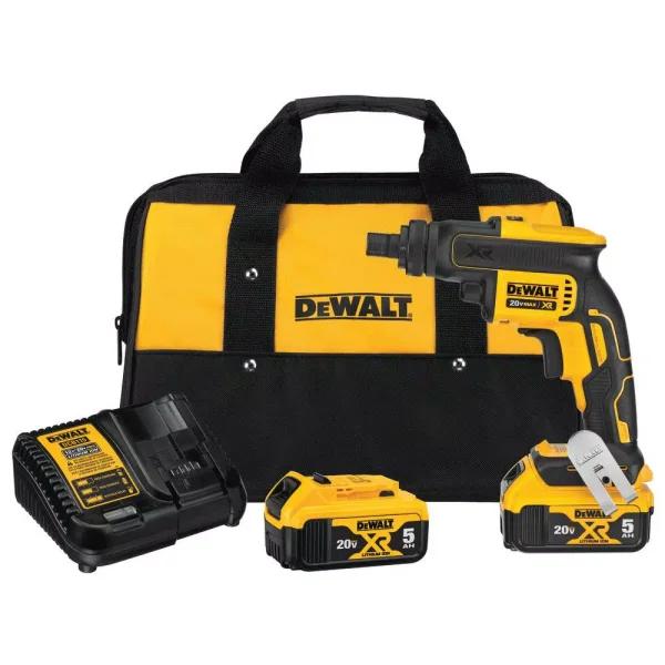 DEWALT 20V MAX XR Brushless Cordless Drywall Screwgun Kit with (2) 5.0 Ah Batteries & Charger