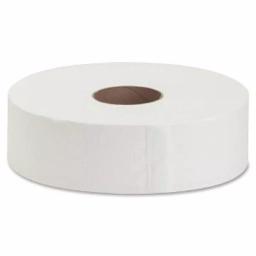 Genuine Joe White Fiber Jumbo Roll Bath Tissue 2-Ply, 100% Recycled Fiber (6 Rolls per Carton) thumbnail 2