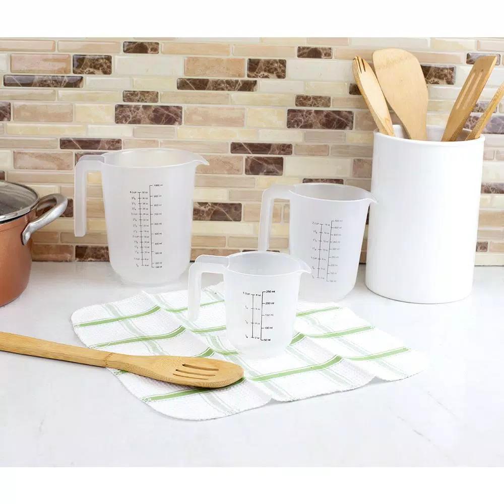 Unbranded Precise Pour 3-Piece Clear Plastic Measuring Cup Set - 1, 2, and 4 Cup Sizes
