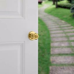 Kwikset Tylo Polished Brass Keyed Entry Door Knob thumbnail 5