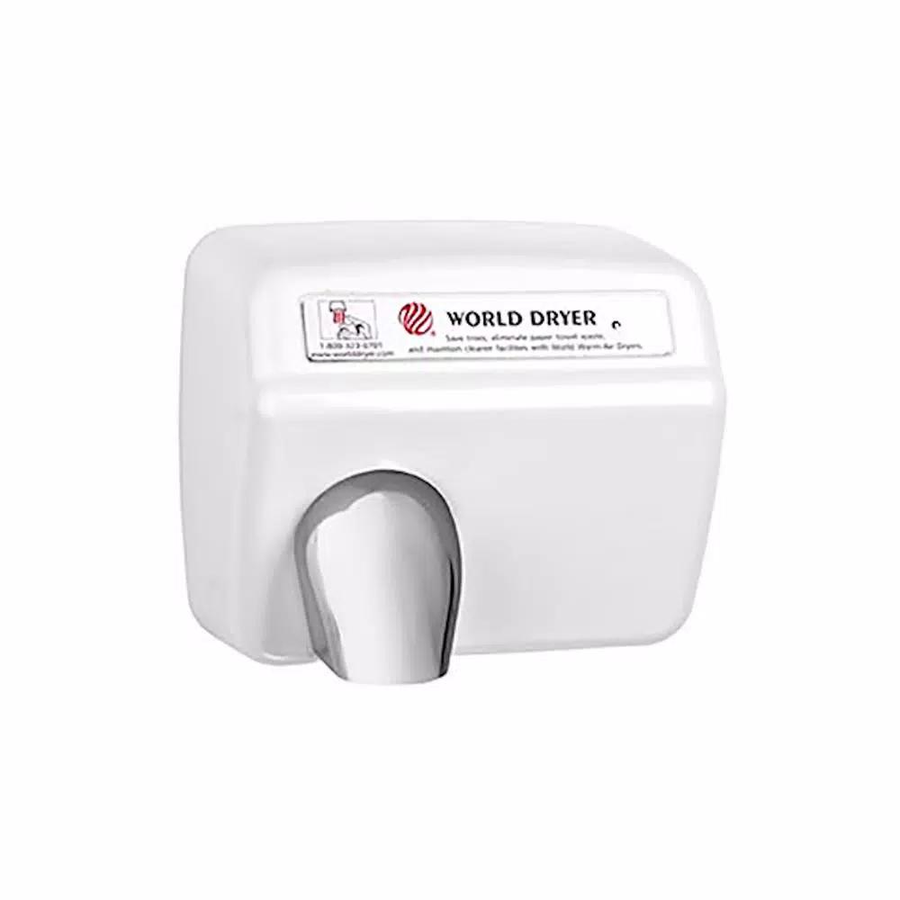 WORLD DRYER White Cast Iron Touchless Automatic Electric Hand Dryer, 2100-Watt