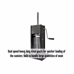 Weston Stainless Steel Sausage Stuffer with 7 lb. Capacity and 4 Funnels thumbnail 2