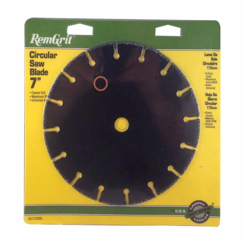RemGrit 7 in. Coarse Grit Carbide Circular Saw Blade