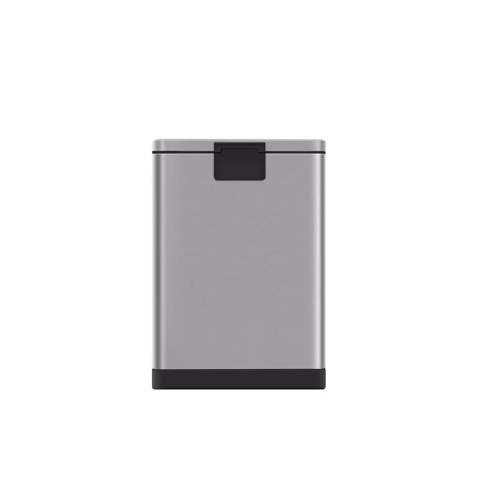Innovaze 1.6 Gal. Brushed Stainless Steel Rectangular Step-On Trash Can with Fingerprint-Free Finish