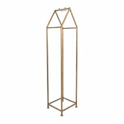 3R Studios Modern Gold House Shaped Metal Firewood Holder - Tall Vertical Wood Storage Rack thumbnail 1