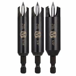 Montana Brand Self-Centering Plug Cutter Set, 3-Piece, 5/16 in., 3/8 in., 1/2 in. thumbnail 2