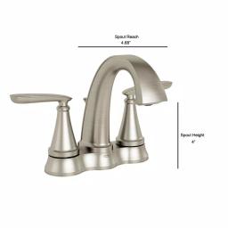 American Standard Somerville 4 in. Centerset 2-Handle Bathroom Faucet with Pop-Up Drain, Brushed Nickel thumbnail 4