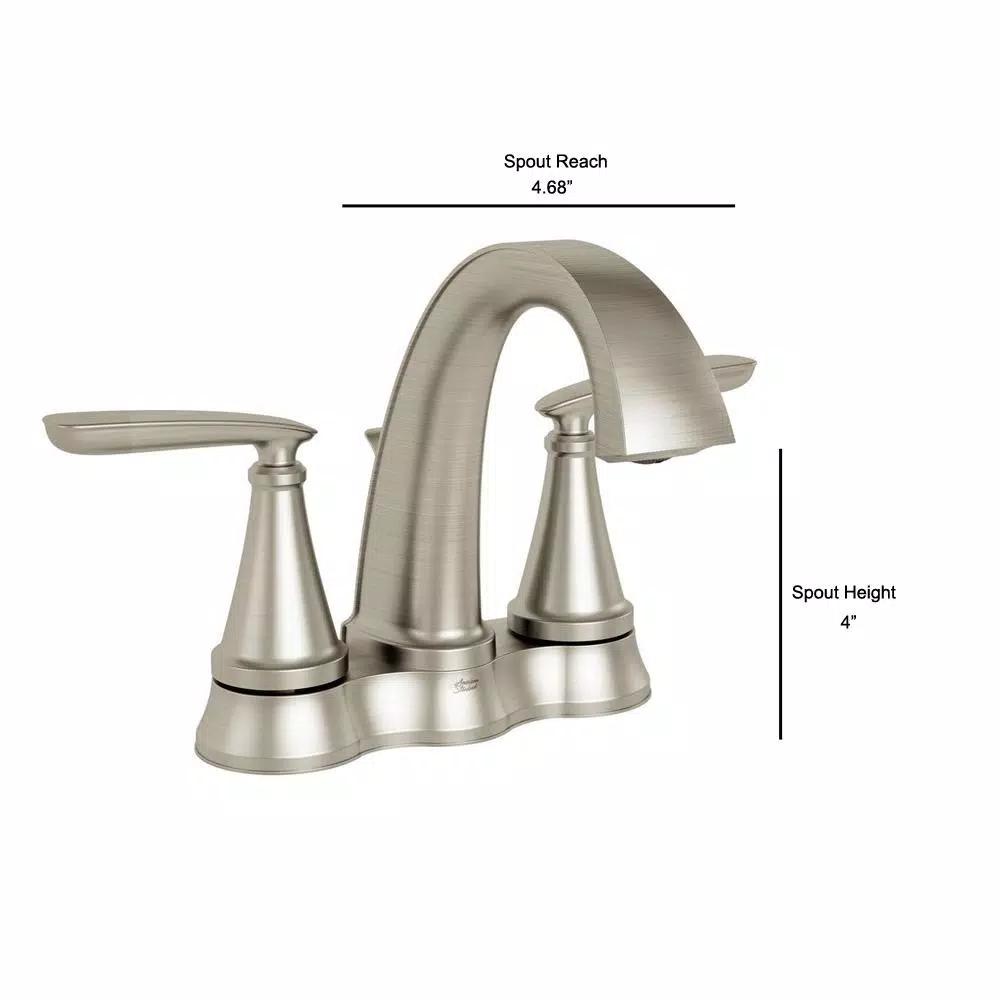 American Standard Somerville 4 in. Centerset 2-Handle Bathroom Faucet with Pop-Up Drain, Brushed Nickel