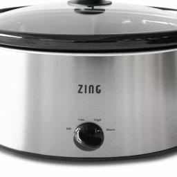 Zing 8 Qt. Oval Stainless Steel Slow Cooker with Glass Lid and Removable Stoneware thumbnail 3