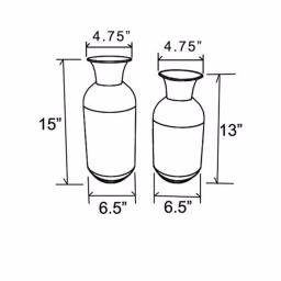 Winsome House 2-Piece Handcrafted Iron and Wood Vase Set, Rustic Dark Brown and Natural Wood Table Vases thumbnail 5