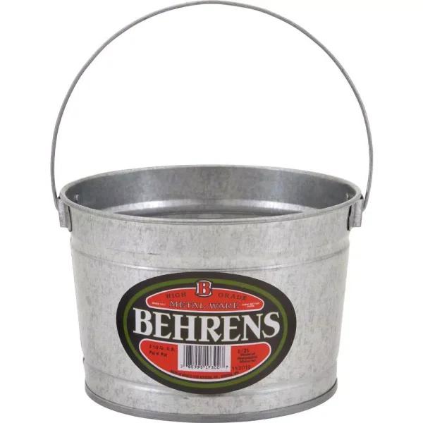 Behrens 5 Qt. Galvanized Steel Utility Pail, Silver Metal Bucket with Capacity Markings