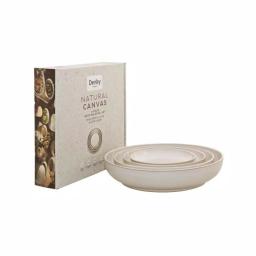 Denby Natural Canvas 4-Piece Nesting Serving Bowl Set, White Clay thumbnail 4