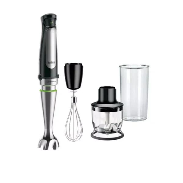 Braun MultiQuick MQ7025X SmartSpeed Immersion Hand Blender with 1.5-Cup Food Processor, Whisk, and Beaker