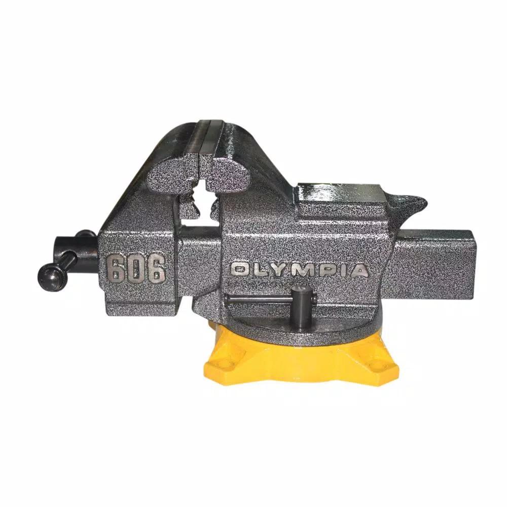 OLYMPIA Tools 6 in. Bench Vise with 270° Swivel Base and 20,000 lb. Clamping Strength