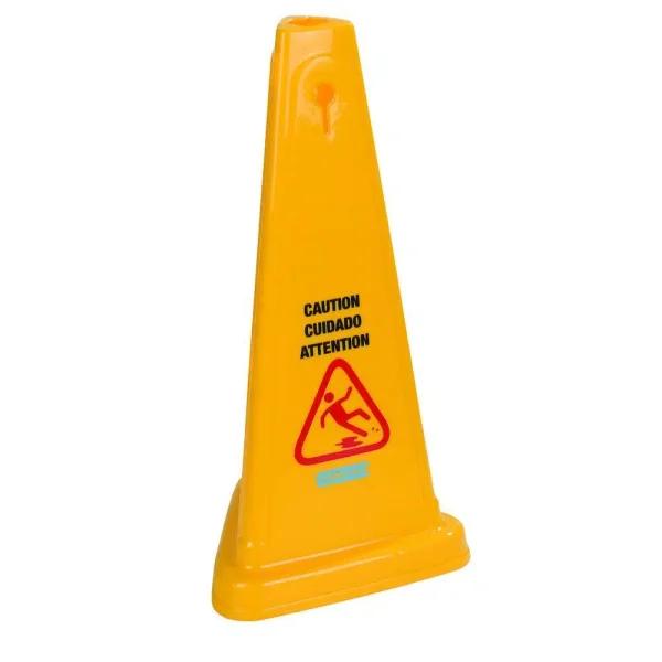 Carlisle 27 in. English and Spanish Caution Cone, Yellow (Case of 3)