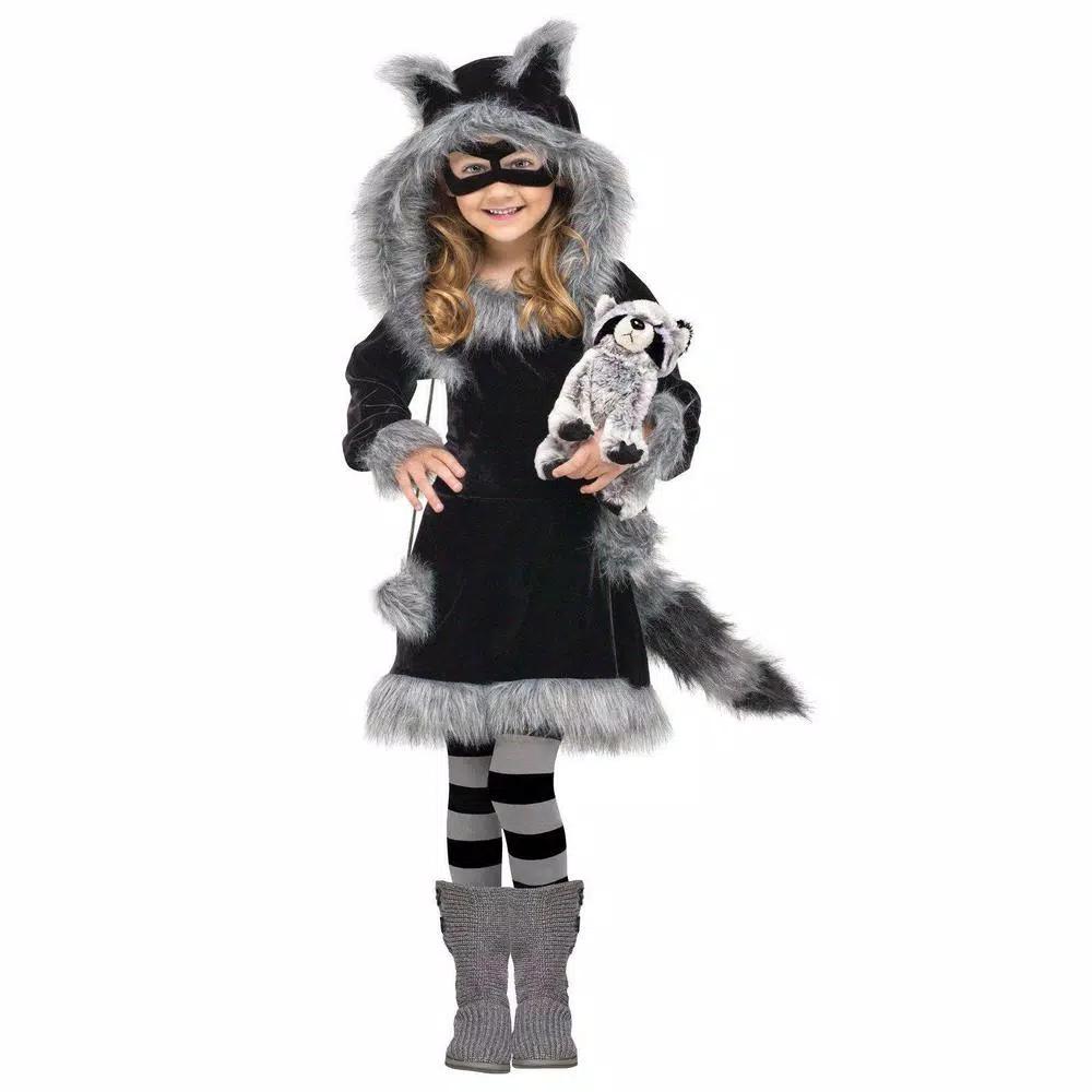 Unbranded Girls Sweet Raccoon Halloween Costume - Medium