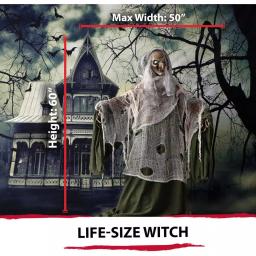 Haunted Hill Farm 5 ft. Animatronic Talking Evil Witch Halloween Prop thumbnail 7