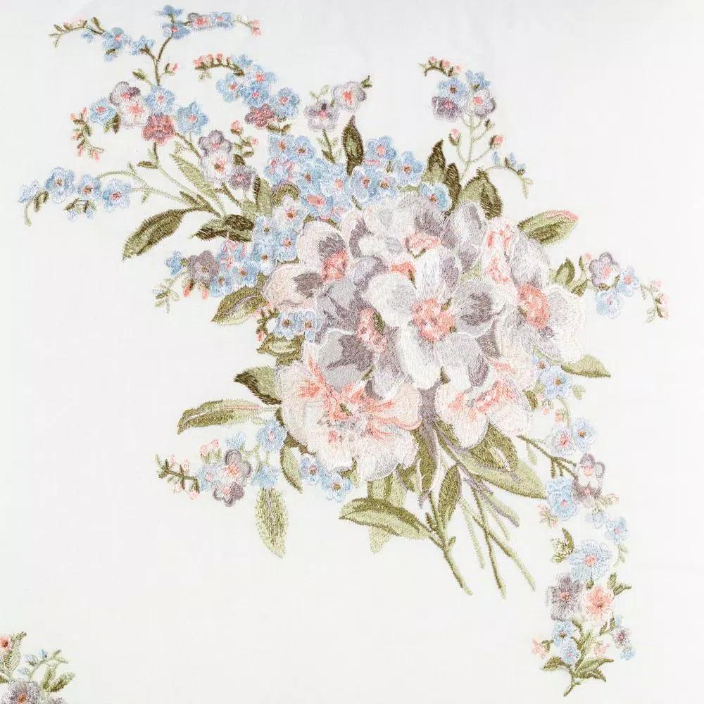 Laura Ashley Harper Green Floral Cotton 18 in. x 18 in. Throw Pillow