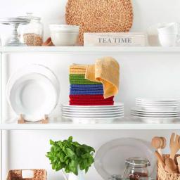 Unbranded Weymouth Home 16-Piece 100% Cotton Striped Chevron Weave Kitchen Dish Cloth Set thumbnail 5