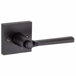 Kwikset Lisbon Signature Series Square Exterior Entry Door Lever, Iron Black, SmartKey Security thumbnail 4