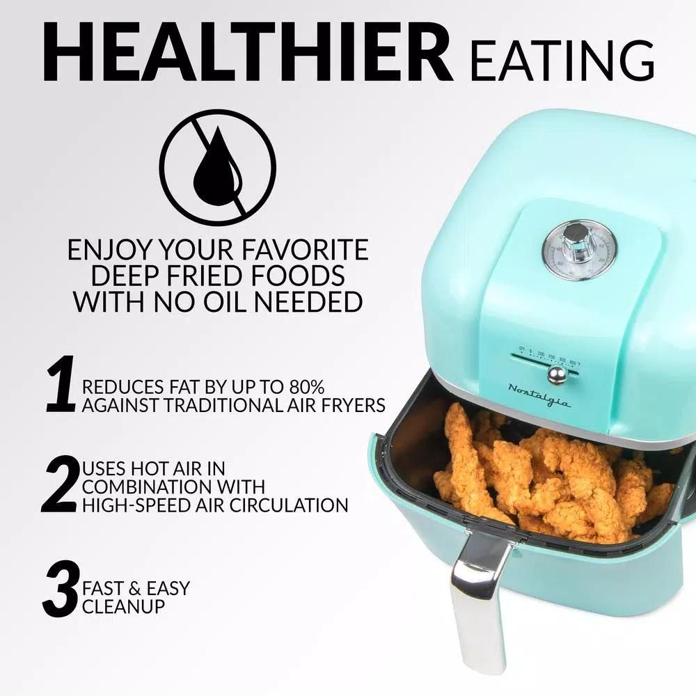 Nostalgia Classic Retro 7 Qt. Air Fryer, Aqua Blue