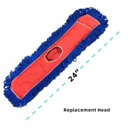 Alpine Industries 24 in. Microfiber Dust Dry Mop Replacement Head, Blue thumbnail 2