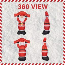 Fraser Hill Farm 10 ft. Santa Claus Inflatable with HO HO HO Sign and White Lights thumbnail 2