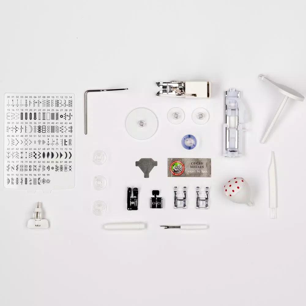Janome JW8100 100-Stitch Computerized Sewing Machine with Accessory Bundle