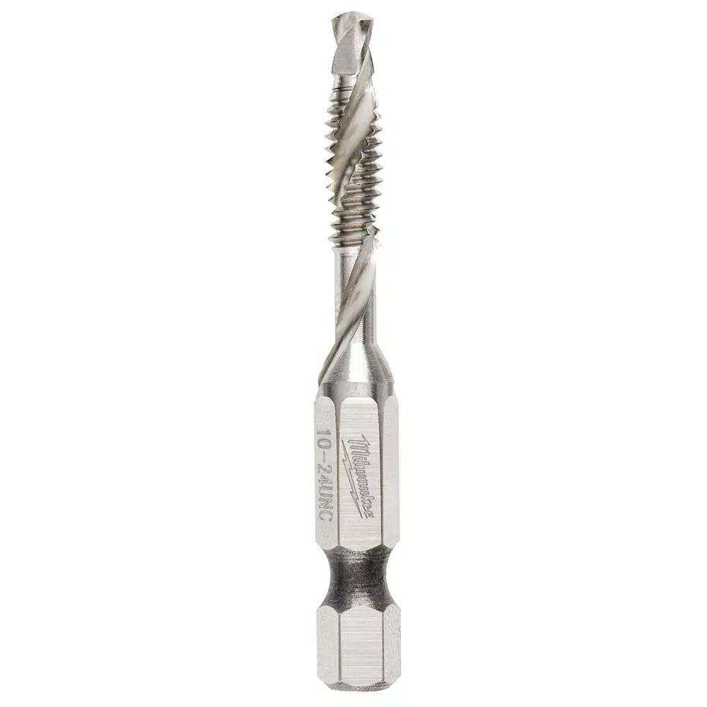Milwaukee SHOCKWAVE 10-24 UNC Steel Drill Tap Bit, 1/4 in. Hex Shank