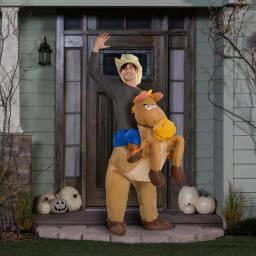 Gemmy Adult Inflatable Riding On Horse Costume - Funny Halloween Costume thumbnail 2