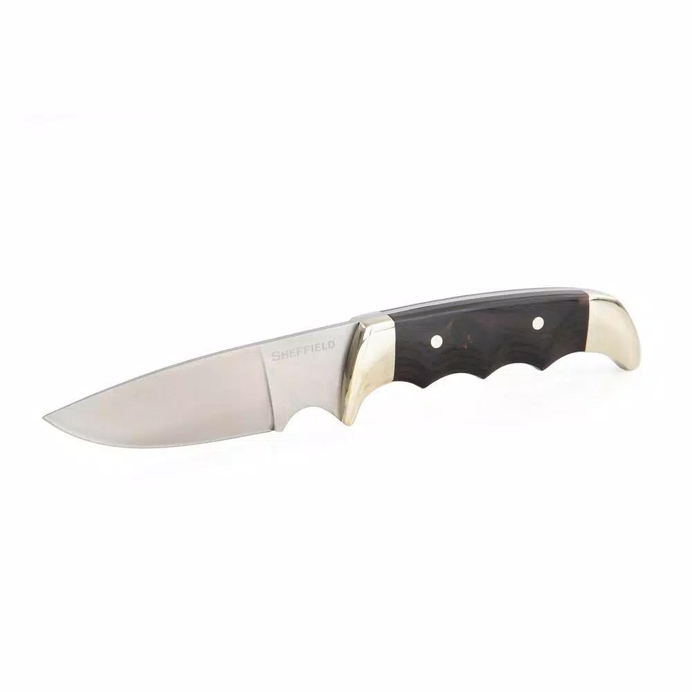 Sheffield 12180 Timber Series 4 in. Drop Point Fixed Blade Knife with Black Pakkawood Handle