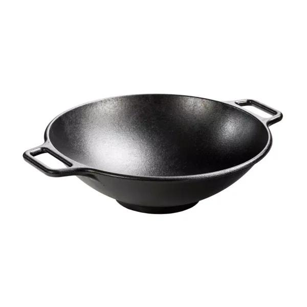 Lodge 14 in. Cast Iron Wok with Dual Loop Handles