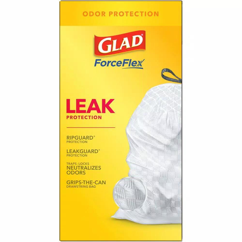Glad ForceFlex 13 Gallon Tall Kitchen Trash Bags with Clorox Antimicrobial Protection, Clean Citrus, 40-Count