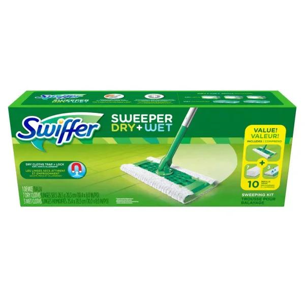 Swiffer Sweeper Dry and Wet Mop Starter Kit with 10 Cloths