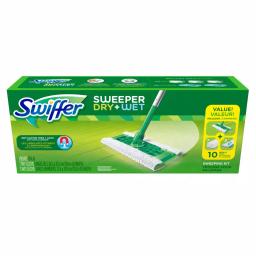 Swiffer Sweeper Dry and Wet Mop Starter Kit with 10 Cloths thumbnail 1