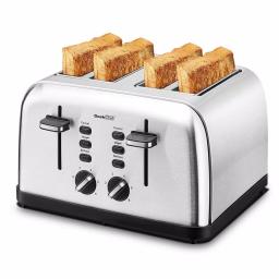 Boyel Living 1500W 4-Slice Wide Slot Toaster with Dual Independent Control Panels, Silver thumbnail 10