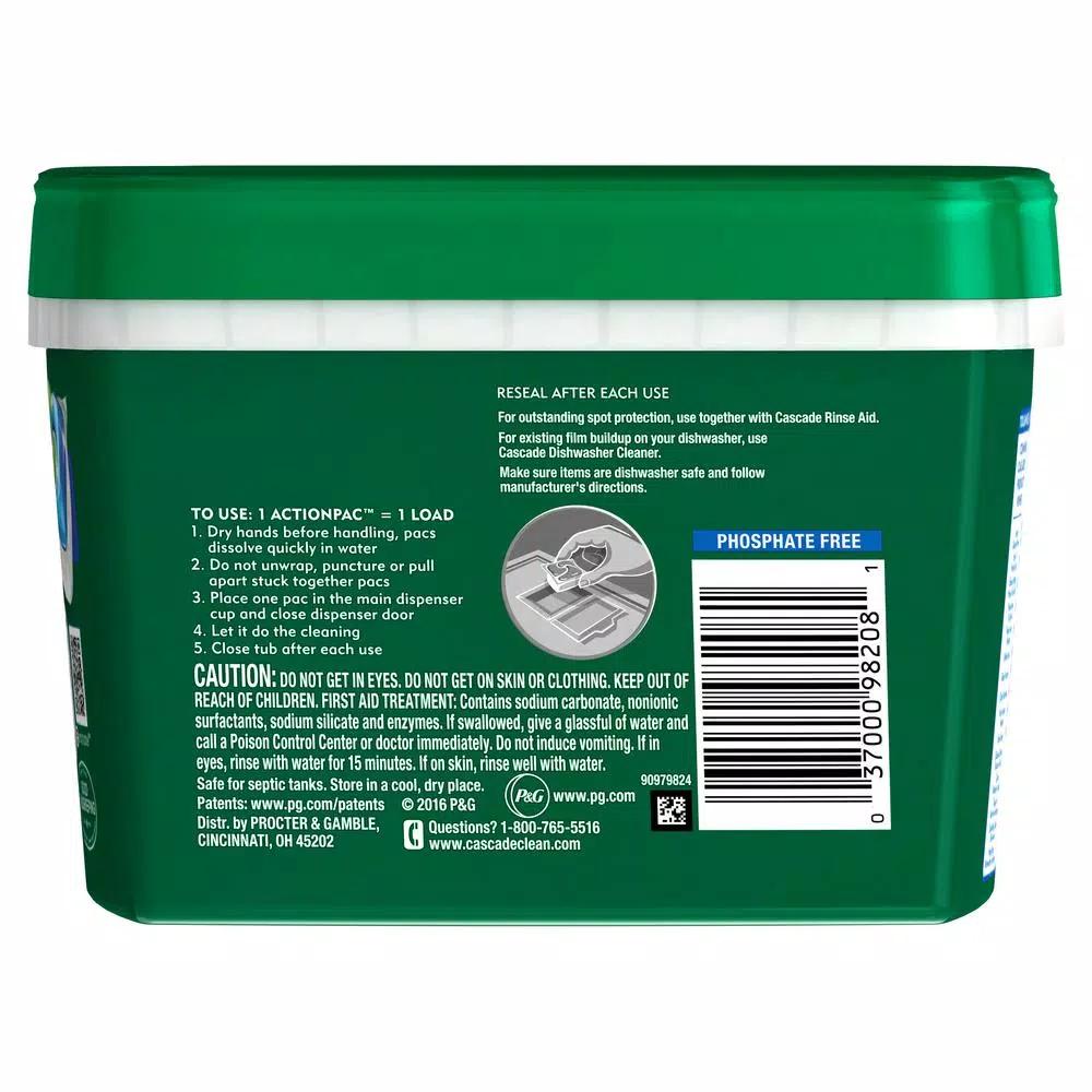 Cascade Complete ActionPacs Dishwasher Detergent with Dawn, Fresh Scent, 43-Count (6-Pack)