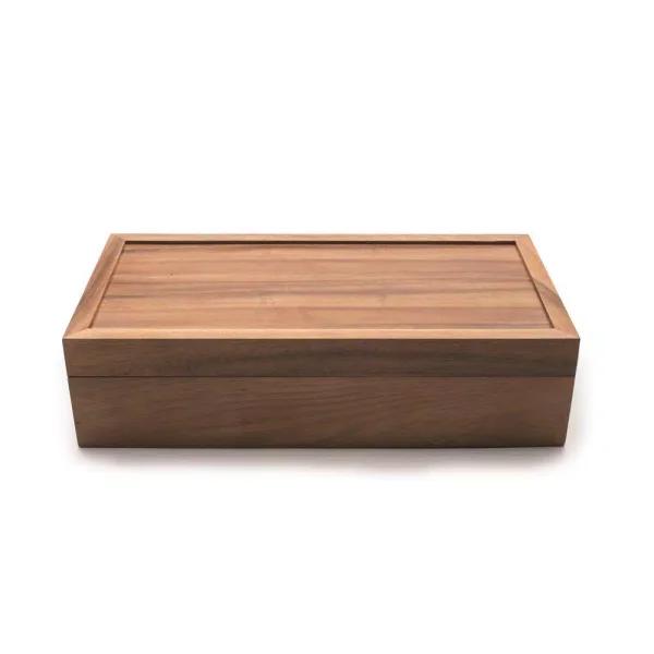 Ironwood Gourmet Acacia Wood Rectangular Tea Box with 10 Compartments