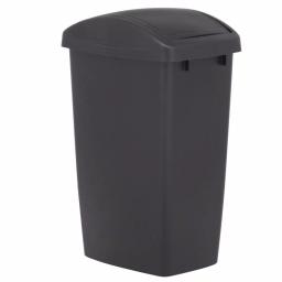 Rubbermaid 12.5 Gal. Black Swing Top Plastic Wastebasket thumbnail 3