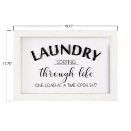 3R Studios Laundry Sorting Through Life One Load at a Time Wood Sign - White Decorative Wall Decor thumbnail 3