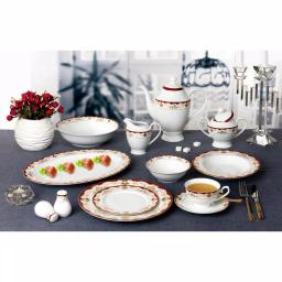 Lorren Home Trends La Luna Mabel 57-Piece Red Bone China Dinnerware Set, Service for 8 thumbnail 4