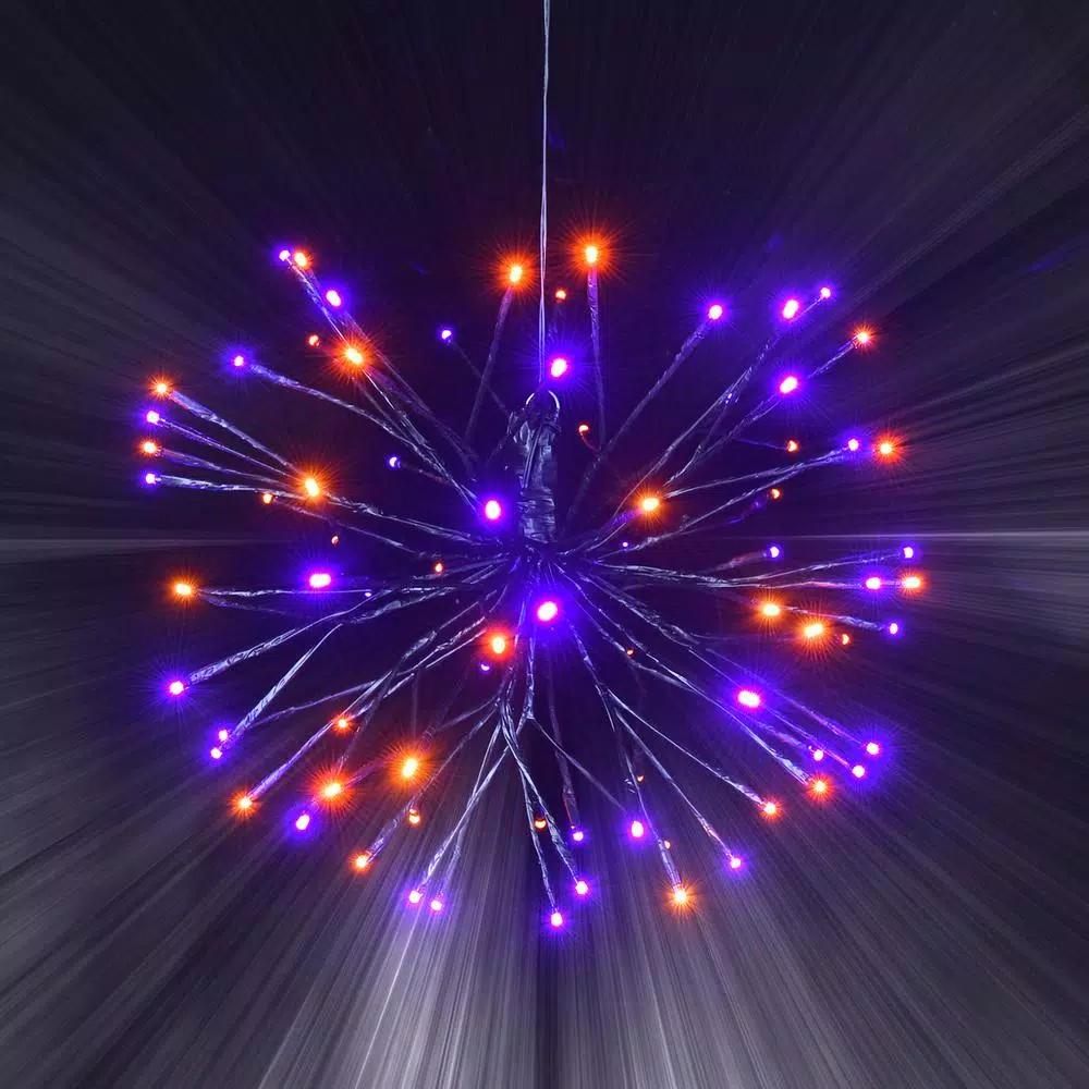 HOLIDYNAMICS HOLIDAY LIGHTING SOLUTIONS 16 in. Orange and Purple LED Spritzer Halloween Yard Decoration
