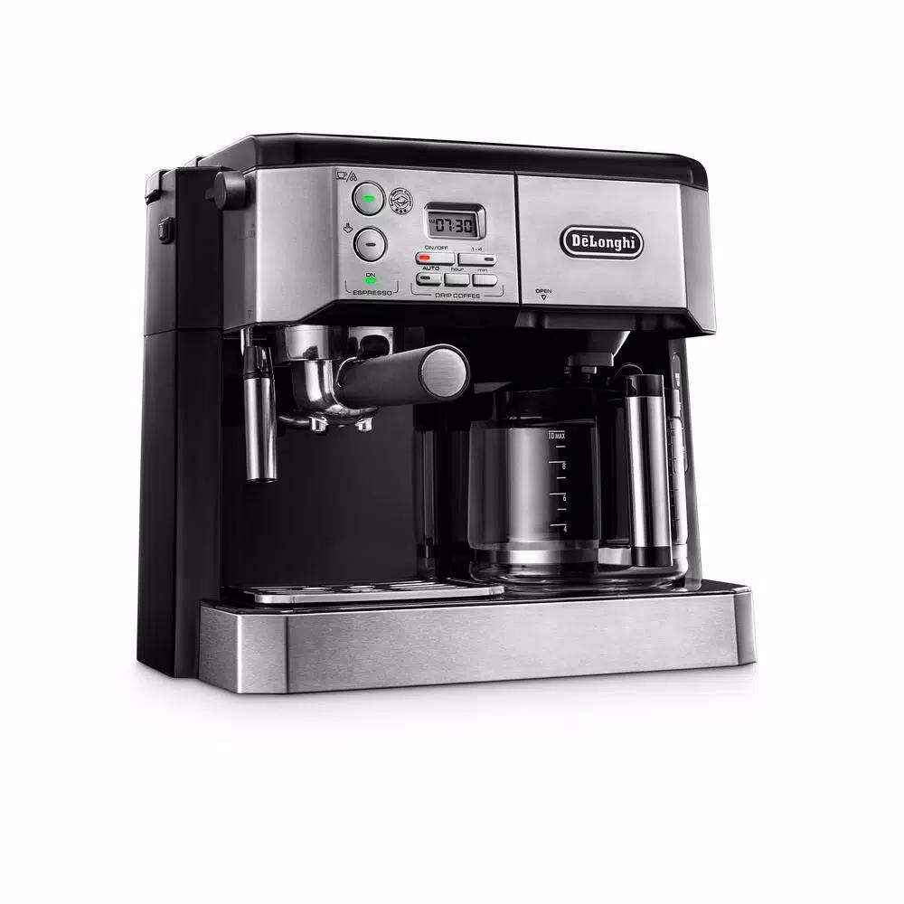 DeLonghi De'Longhi BCO430 All-In-One 10-Cup Drip Coffee Maker and Espresso Machine, Stainless Steel