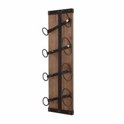 StyleWell 4-Bottle Vertical Wall Mounted Wine Rack, Black and Natural Wood thumbnail 6
